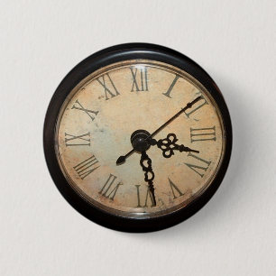 Bóton Redondo 5.08cm Botão Vintage Clock Face