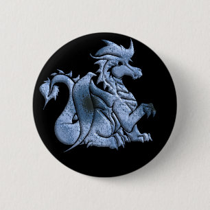Bóton Redondo 5.08cm Botão voado azul do dragão