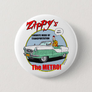 Bóton Redondo 5.08cm Botão Zippy do metro