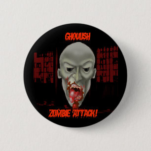 Bóton Redondo 5.08cm Botão Zombie das Halloween!
