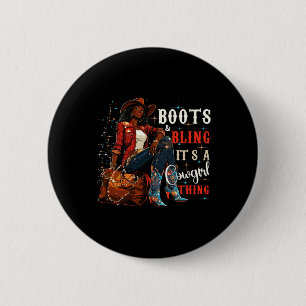 Bóton Redondo 5.08cm Botas E Brilho É Coisa De Cowgirl,História Negra M