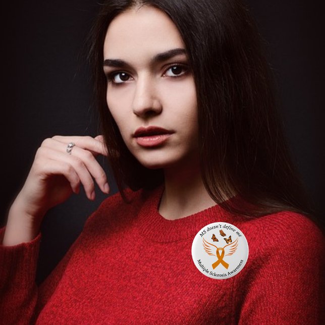 Bóton Redondo 5.08cm Botões Anjos Anjos da Faixa Laranja Borboletas MS (Criador carregado)