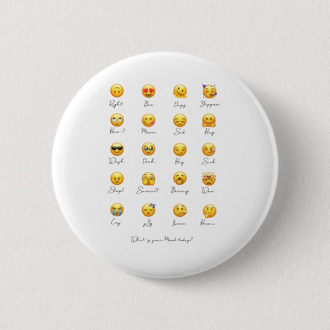 Bóton Redondo 5.08cm Botões de emoji (Frente)