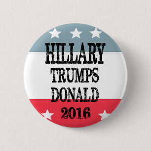 Bóton Redondo 5.08cm Botões de Hillary Clinton