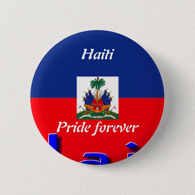 Bóton Redondo 5.08cm Botões de identificação de pin-back do Haiti (Frente)