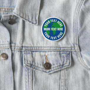 Bóton Redondo 5.08cm Botões de pinback personalizados da Terra do plane
