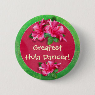 Bóton Redondo 5.08cm Botões do prêmio dos jogos de Luau com hibiscus