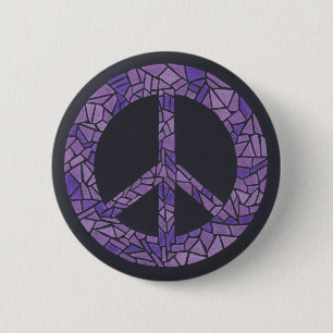 Bóton Redondo 5.08cm Botões do roxo da lavanda do sinal de paz de Ombr