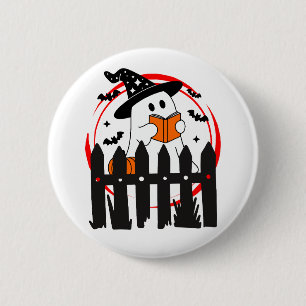 Bóton Redondo 5.08cm Botões e Pin's Fofos de Halloween Fantasmas, Abóbo