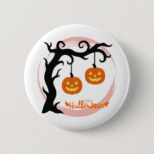 Bóton Redondo 5.08cm Botões e Pin's Fofos de Halloween Fantasmas, Abóbo