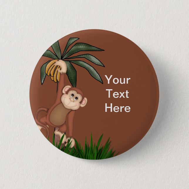 Bóton Redondo 5.08cm Botões Macacos (Frente)