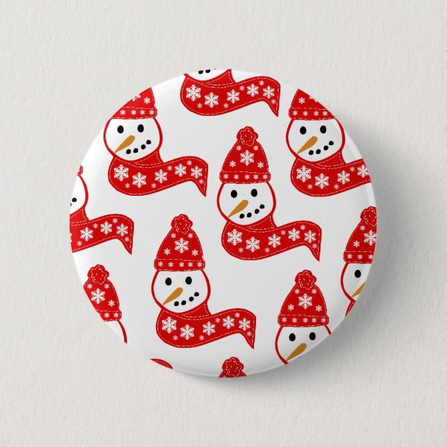 Bóton Redondo 5.08cm Botões Red Snowmen (Frente)