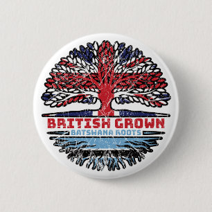 Bóton Redondo 5.08cm Botsuana Batsuana British Tree Roots Flag