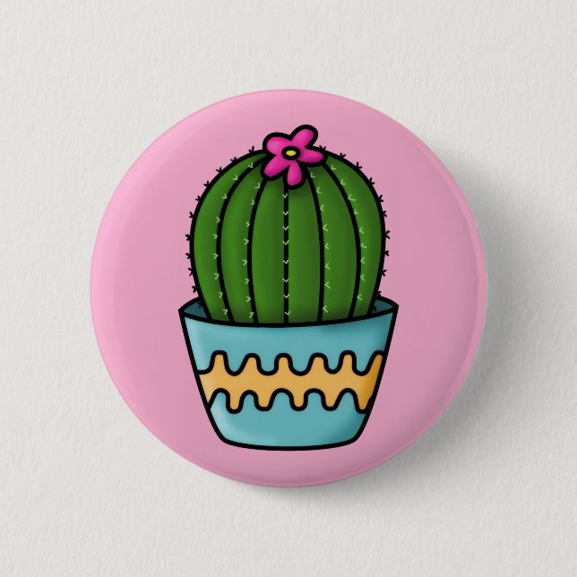Bóton Redondo 5.08cm Botton Linha Cactus (Frente)