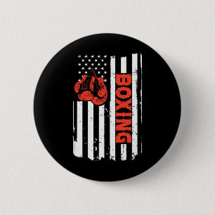 Bóton Redondo 5.08cm Boxe Bandeira EUA Lutador de MMA Kickboxing Boxe P