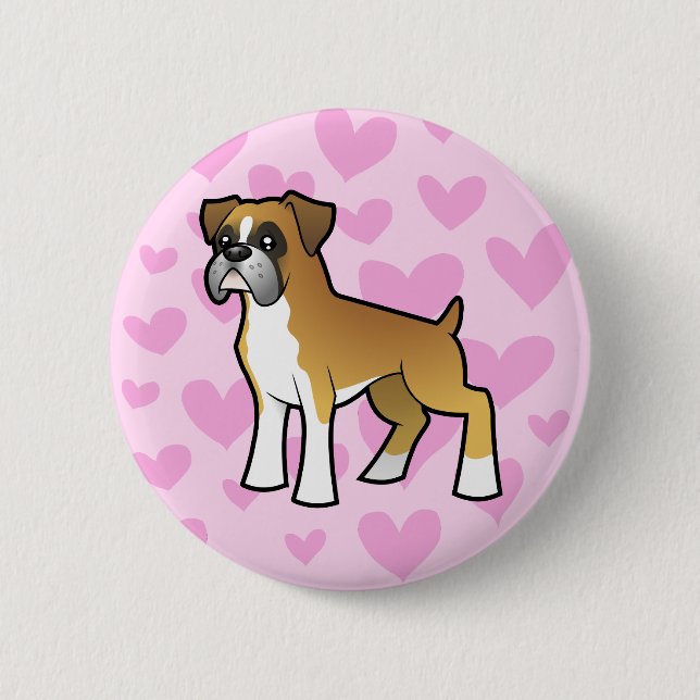 Bóton Redondo 5.08cm Boxer Love (Frente)