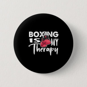 Bóton Redondo 5.08cm Boxing É A Minha Engraçada Terapêutica, Quote Gym