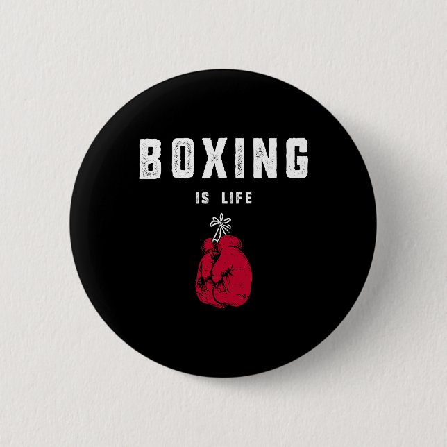Bóton Redondo 5.08cm Boxing is Life (Frente)