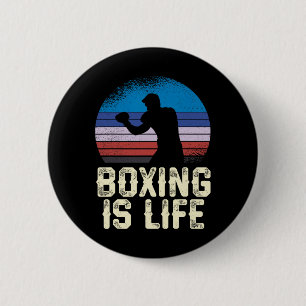 Bóton Redondo 5.08cm Boxing is Life Vintage Sunset Silhouette