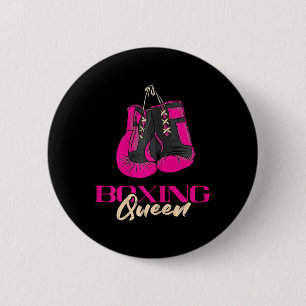Bóton Redondo 5.08cm Boxing Queen Kickboxer in a box Luvas Boxing Bo