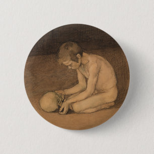 Bóton Redondo 5.08cm Boy with Skull (por Magnus Enckell)