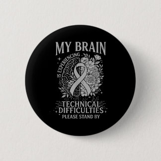 Bóton Redondo 5.08cm Brain cancer awareness warrior gray strong warrior