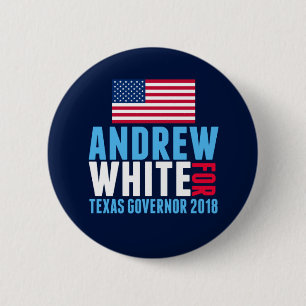 Bóton Redondo 5.08cm Branco de Andrew para a eleição 2018 do governad