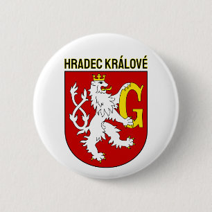 Bóton Redondo 5.08cm Brasão de armas de Hradec Králové, República Tchec