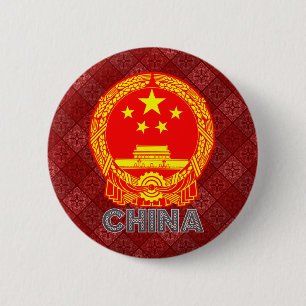 Bóton Redondo 5.08cm Brasão de China