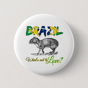 Bóton Redondo 5.08cm Brasil - O que não é amar a citação do Brasil