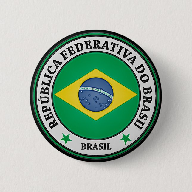 Bóton Redondo 5.08cm Brasil Round Emblem (Frente)
