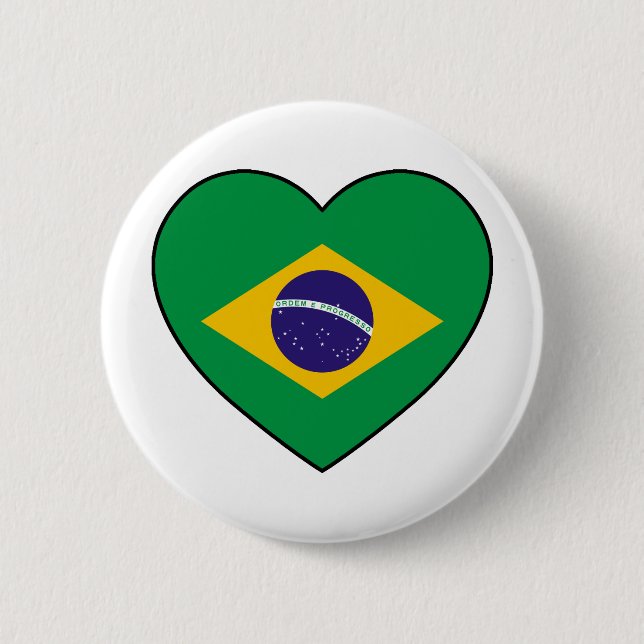 Bóton Redondo 5.08cm Brazil Heart Soccer (Frente)