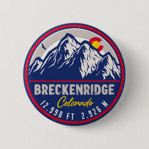 Bóton Redondo 5.08cm Breckenridge Colorado Ski Hiking Mountain Souvenir