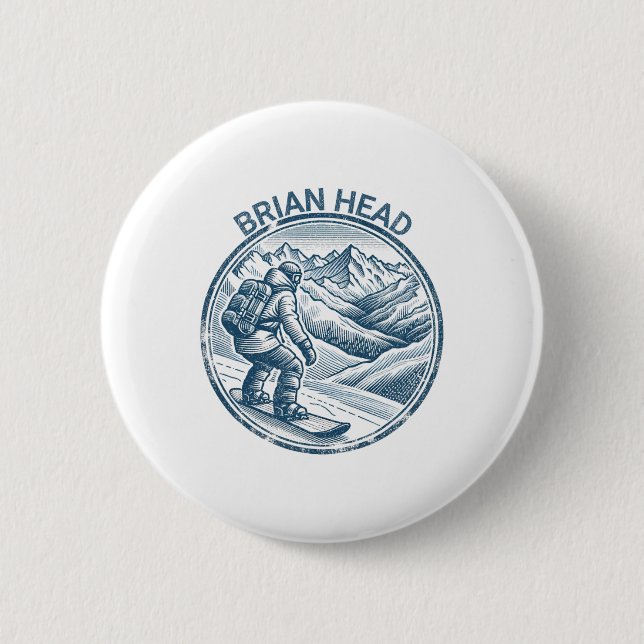 Bóton Redondo 5.08cm Brian Head Utah Snowboard Snowboarder (Frente)