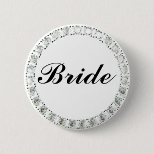 Bóton Redondo 5.08cm Bride-branco de diamante