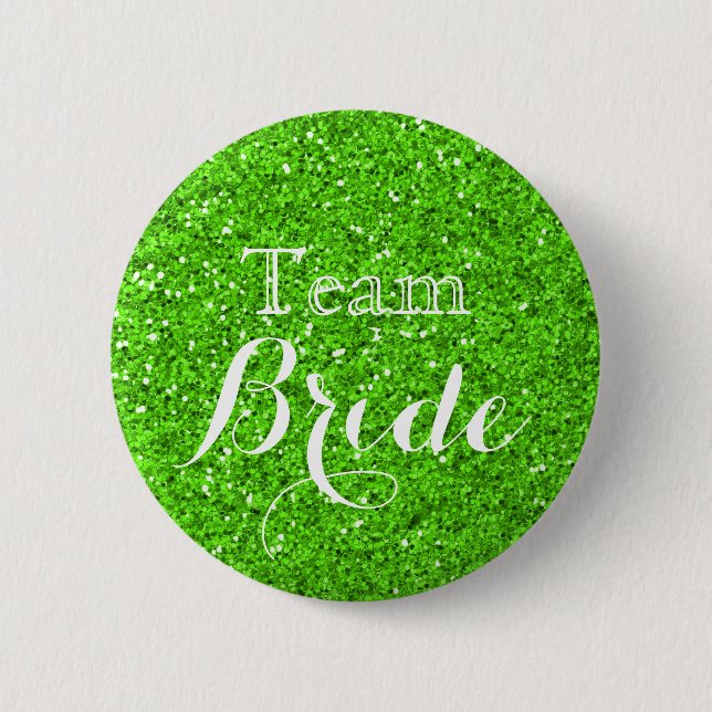 Bóton Redondo 5.08cm Bride da Equipe de Casamento de Foil do Foil Verde (Frente)