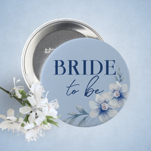 Bóton Redondo 5.08cm Bride para ser o botão azul de Chá de panela Flora