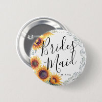 Bridesmaids Sunflower Florals Nome Personalizado C