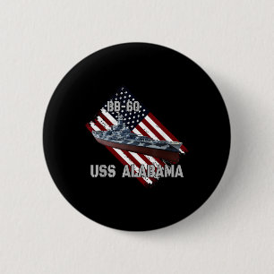 Bóton Redondo 5.08cm Brigadeiro Uss Alabama Bb-60 & navio de guerra