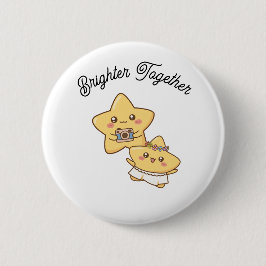 Bóton Redondo 5.08cm Brighter Together – Cute Couple Button Gift
