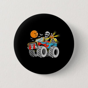 Bóton Redondo 5.08cm Brincadeira Halloween Skeleton Monster Truck Kids
