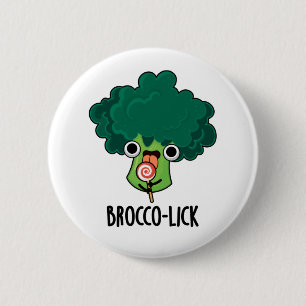 Bóton Redondo 5.08cm Brocco lambk Funny Veggie Broccoli Pun