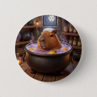 Bóton Redondo 5.08cm Broche de Botão de Capivara de Banho em Caldeirão