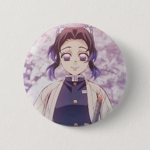 Bóton Redondo 5.08cm Broche de Shinobu Kocho do anime Demon Slayer