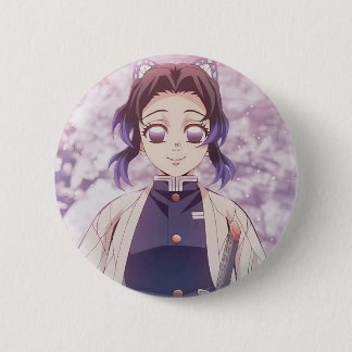 Bóton Redondo 5.08cm Broche de Shinobu Kocho do anime Demon Slayer