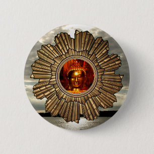 Bóton Redondo 5.08cm Broche novo de Buddha Sun da idade