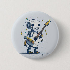 Bóton Redondo 5.08cm broche robot AI guitar hobby funny