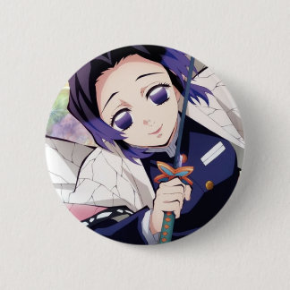 Bóton Redondo 5.08cm Broche Shinobu Kocho do anime Demon Slayer