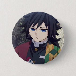Bóton Redondo 5.08cm Broche Tomioka Giyu do anime Demon Slayer