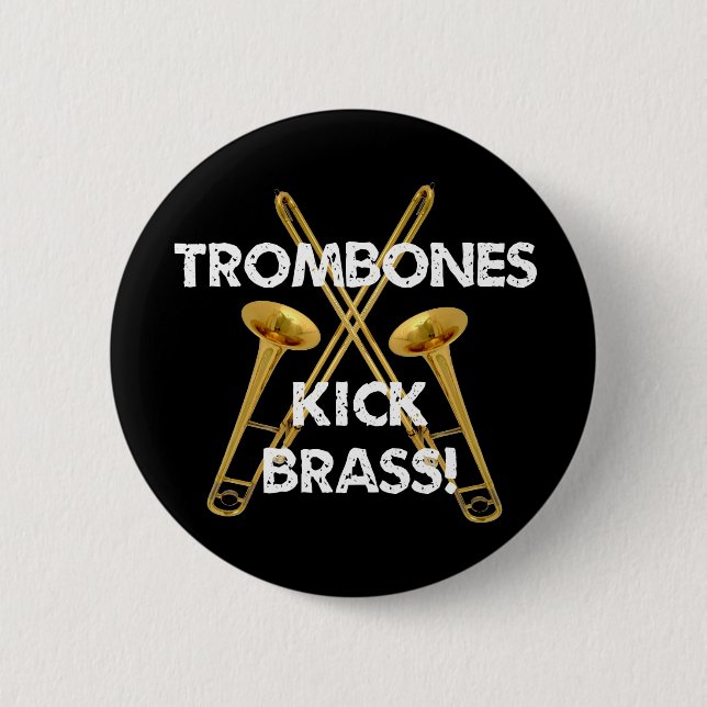 Bóton Redondo 5.08cm Bronze do pontapé dos Trombones! (Frente)